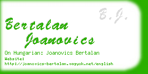 bertalan joanovics business card